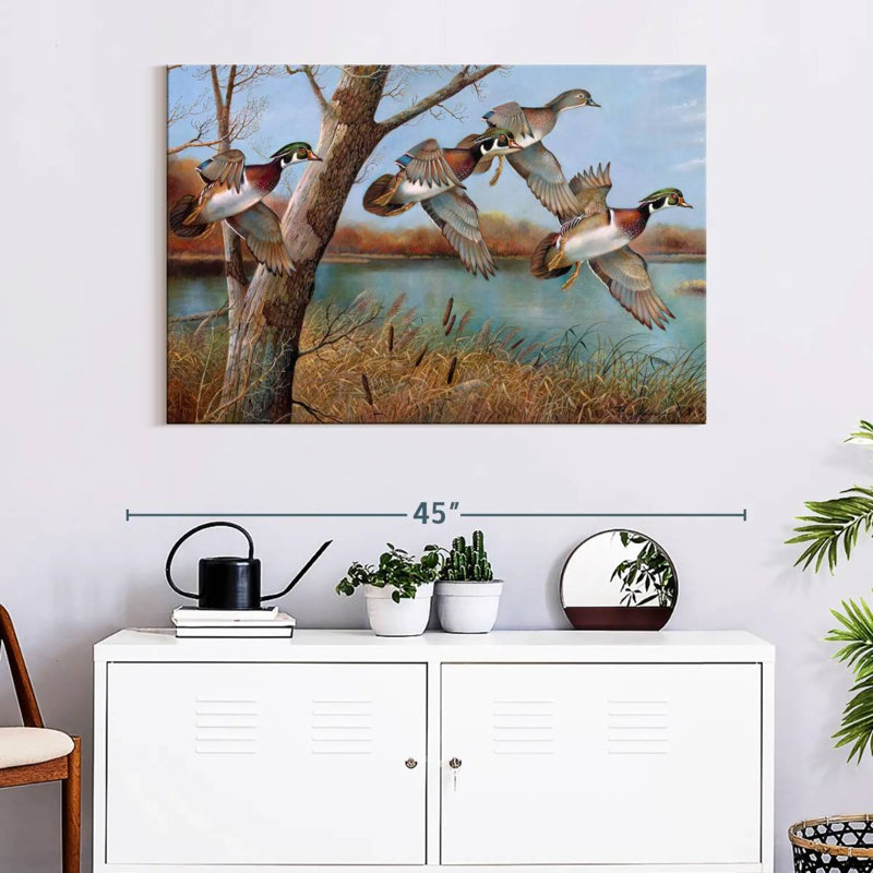 Brampt Flying Wood Ducks, 26" H x 39" W