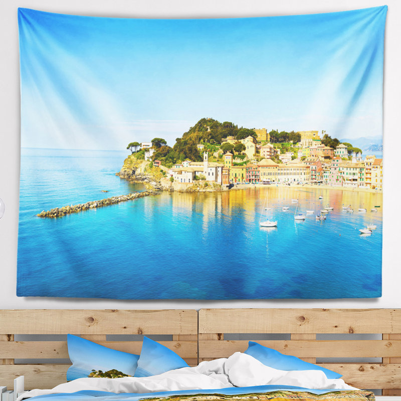 Tapisserie sea sestri levante silence bay shore, H 32 po x l 39 po