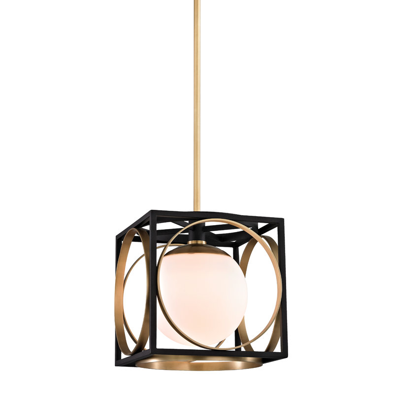 Wadsworth 1 - Light Pendant, Aged Brass, 18.5" H X 17.75" W X 17.75" D
