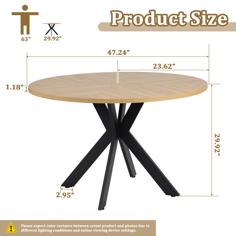 Stivers Round Dining Table, Yellow