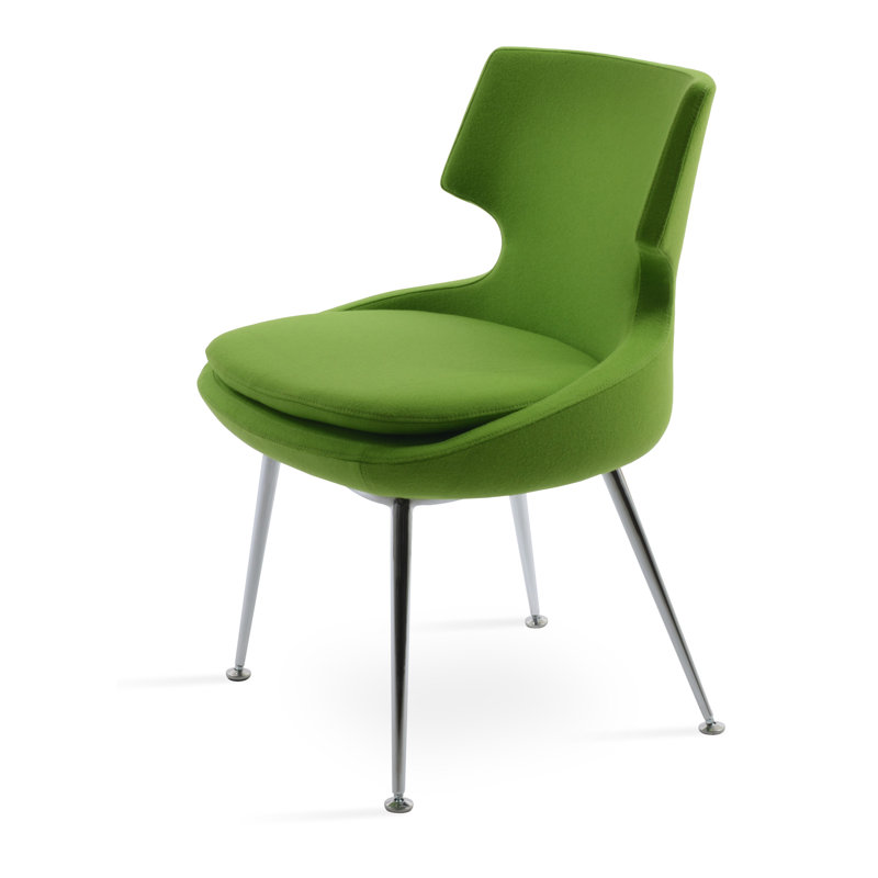 Chaise en métal Patara, Laine pistache