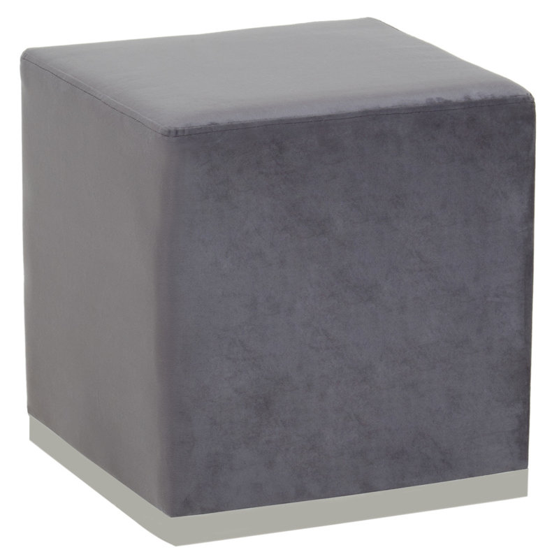 Naropa Stainless Steel Accent Stool, Silver, Grey