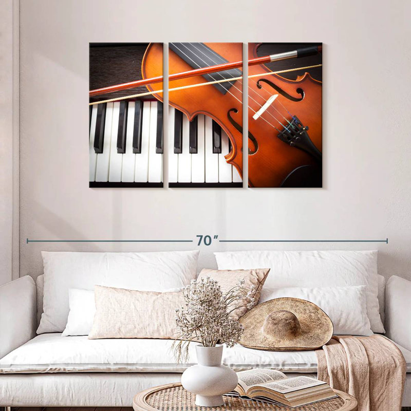 Abarca Violin And Piano Instruments, 28" H x 45" W