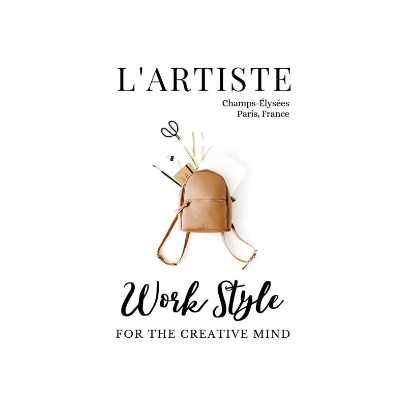 L''artiste French Art Magazine Cover Design With Backpack by Design Harvest - Wrapped Canvas Print, 30.48 cm H x 45.72 cm W