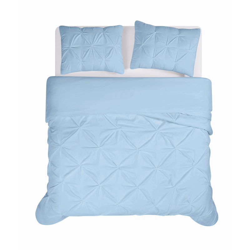 Solid Polyester Duvet Cover, Twin/Twin XL Duvet Cover + 1 Sham, Blue