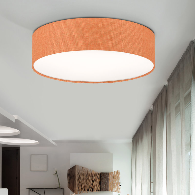 Parvin Flush Mount, 13cm H x 51 cm W x 13cm D, Orange