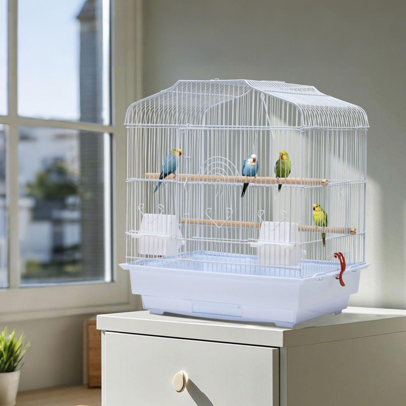 52cm Stainless Steel Table Top Bird Cage with Perch