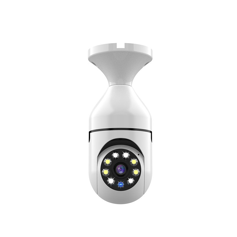 Caméra de sécurité à ampoule, Caméra WiFi sans fil panoramique 360G à 360 degrés Full HD