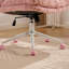 Chaise de bureau rose en fausse fourrure avec siège de 26,4 pouces, inclinaison réglable, pivotant à 360 degrés, pour chambre à coucher et meuble-lavabo