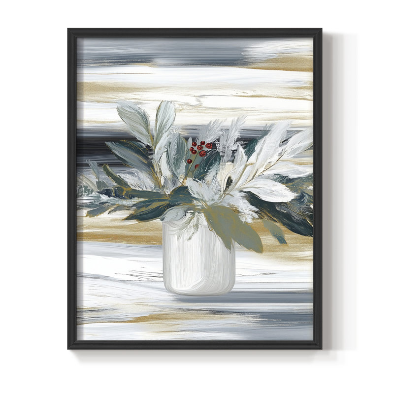 «Christmas Holiday Art» CDX, reproduction d'art encadrée, H 11 po x l 9 po, Noir, noir, noir, noir