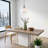 Extendable Dining Table for 6-10 People with Aged Wood Effect, Adjustable from 160-200 cm