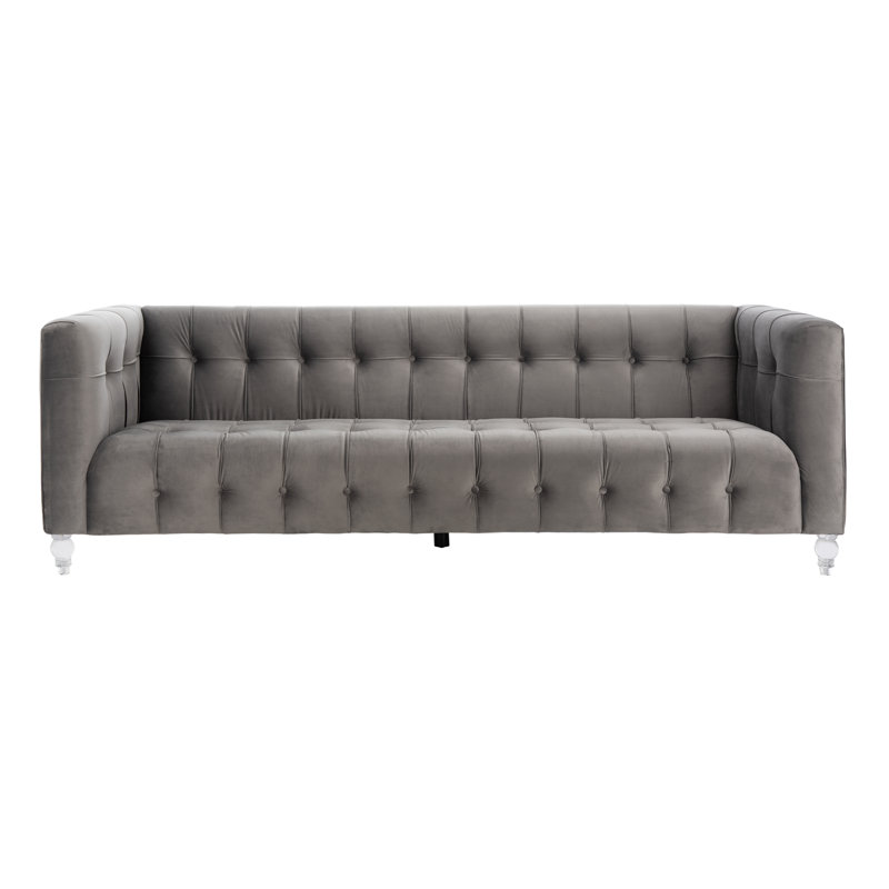 Canapé à accoudoirs 90,6" tuxedo Bree, 100 % polyester gris