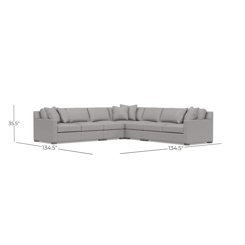 Kelsey Sectional, Gray Polyester