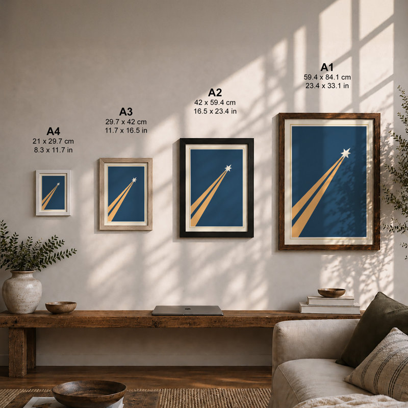 Light to Tomorrow Minimalist - Framed Print, A2 - 59.4 x 42.0 cm, Black