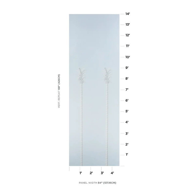 Schumacher x Miles Redd Villa Palm Panel, Alabaster