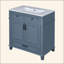 Meuble-lavabo de 30 po avec lavabo en céramique, armoire de rangement en bois massif avec portes à fermeture douce, style rétro-1826376659