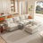 Modern Large Sectional Sofa, U-Shape Modular Sectional Couch With Storage Function-1281363014