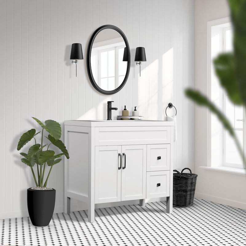 Ensemble de meuble-lavabo simple 36 po , Blanc mat