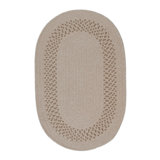 Dome Bordered Braided Beige Rug