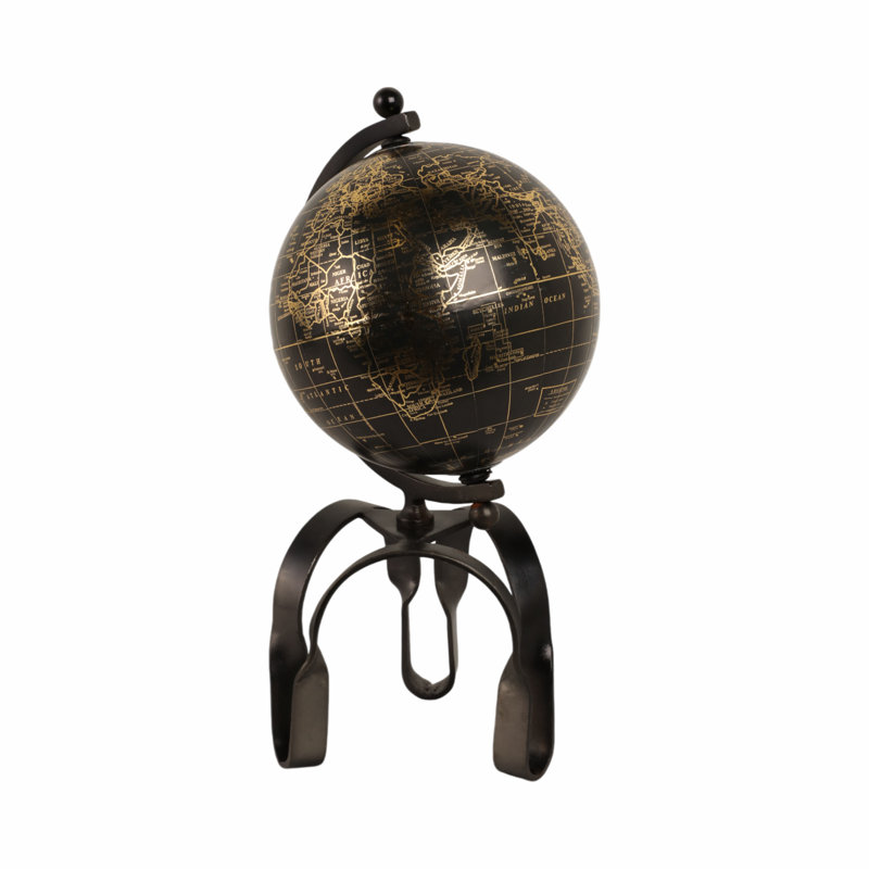 22" Rally Large Metal Globe, 17" H x 9" W x 8" D