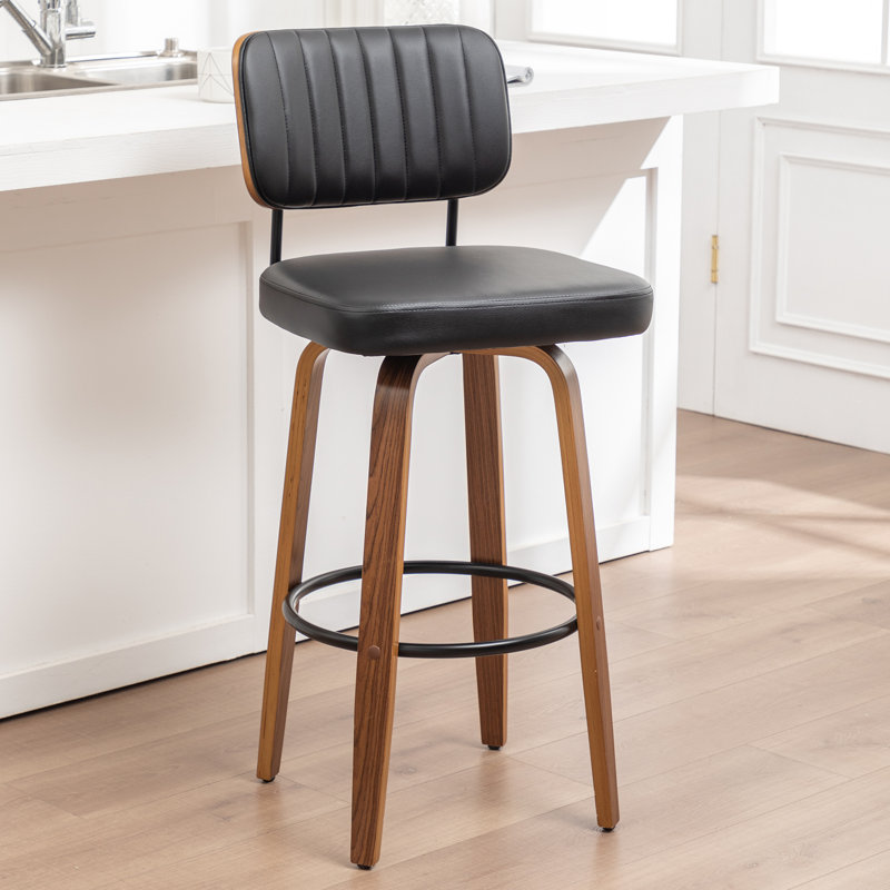 Tabouret de bar et de comptoir pivotant, Tabouret (assise de 30,7 po de hauteur), Noir
