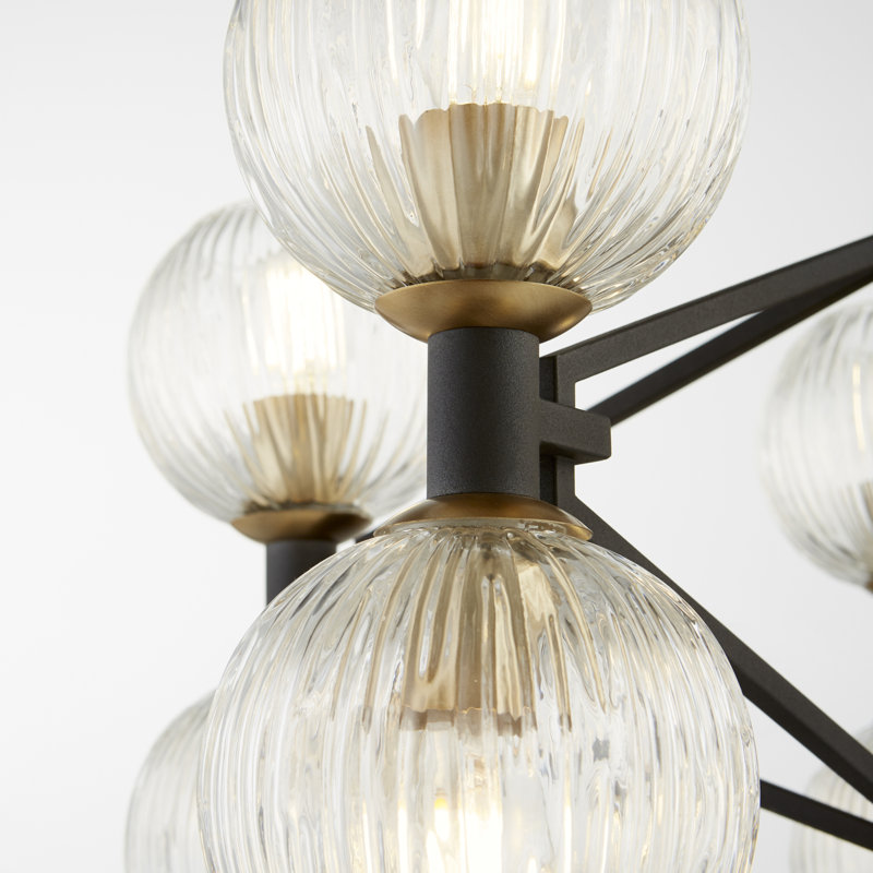 Helios 10 - Light Chandelier, Noir/Aged Brass