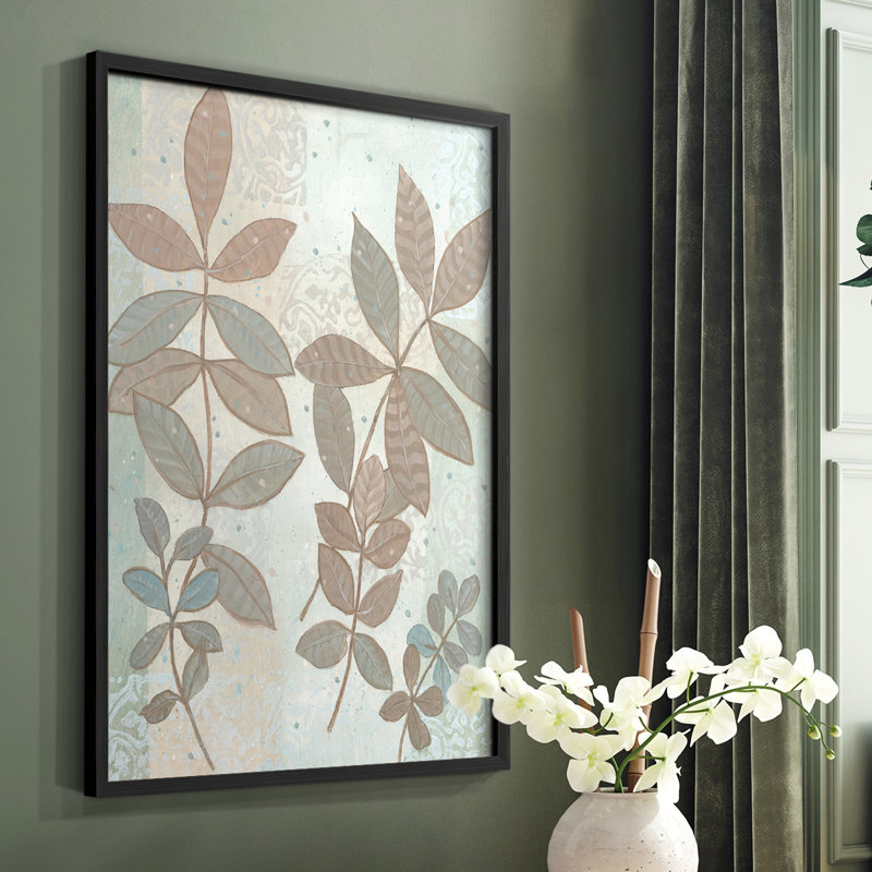 «Leaf Cluster I», reproduction encadrée - bois massif, H 10 po x l 8 po, Noir