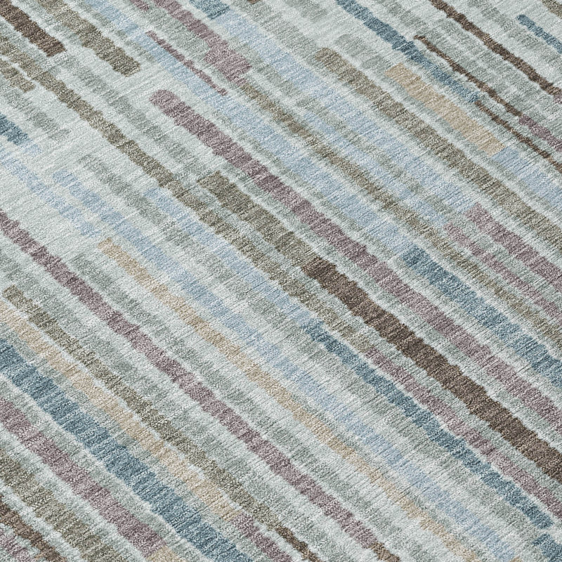 Machine Washable Indoor/Outdoor Xhevrie Teal Rug, Rectangle 10' x 14'