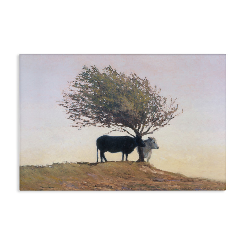 Toile de vache noire et blanche, design par Kent Lovelace, H 16 po x l 24 po