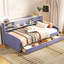 Lit plateforme simple tapissier avec rangement et tiroirs, gris