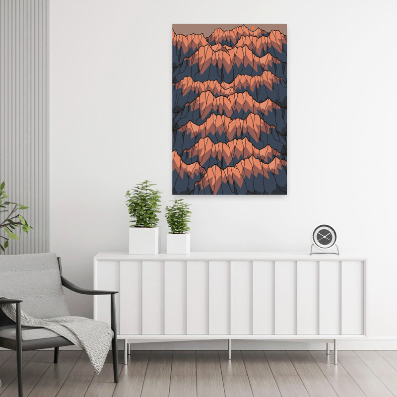 Les montagnes Rocheuses, art mural contemporain abstrait montagne, H 36 po x l 24 po