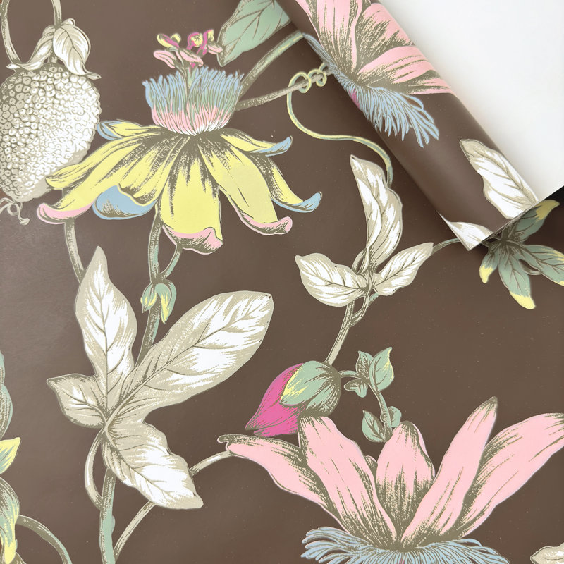 Rouleau de toile Passion Flower, Brun, 60.77 sq. ft