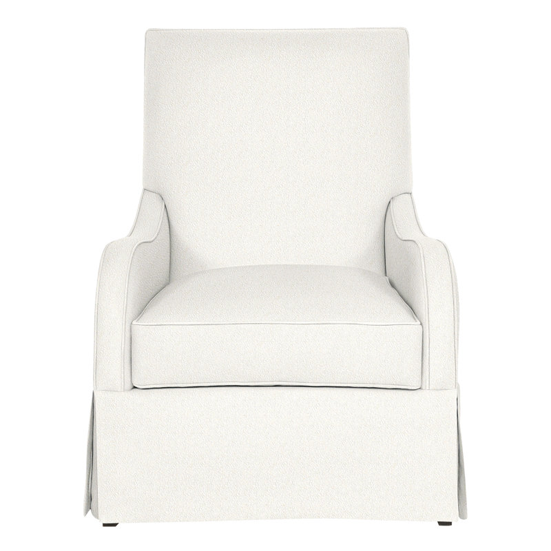 Zoe Cotton Swivel Slipcovered Armchair, Kennelly Snow
