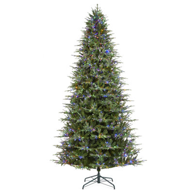Leilonie Flocked 11' Pre-Lit Fir Christmas Tree
