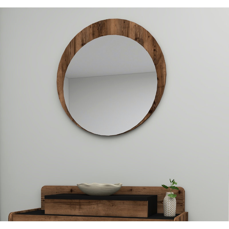 Dresser Mirror Wood Framed Wall Mounted Polito 