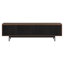 Meuble télé 70 po pour téléviseur de 75 po ou moins avec portes cannelées, rangement et gestion des câbles - Meuble télé Mid-Century moderne satiné noyer / grain noir | Whitman-999190432-948202710