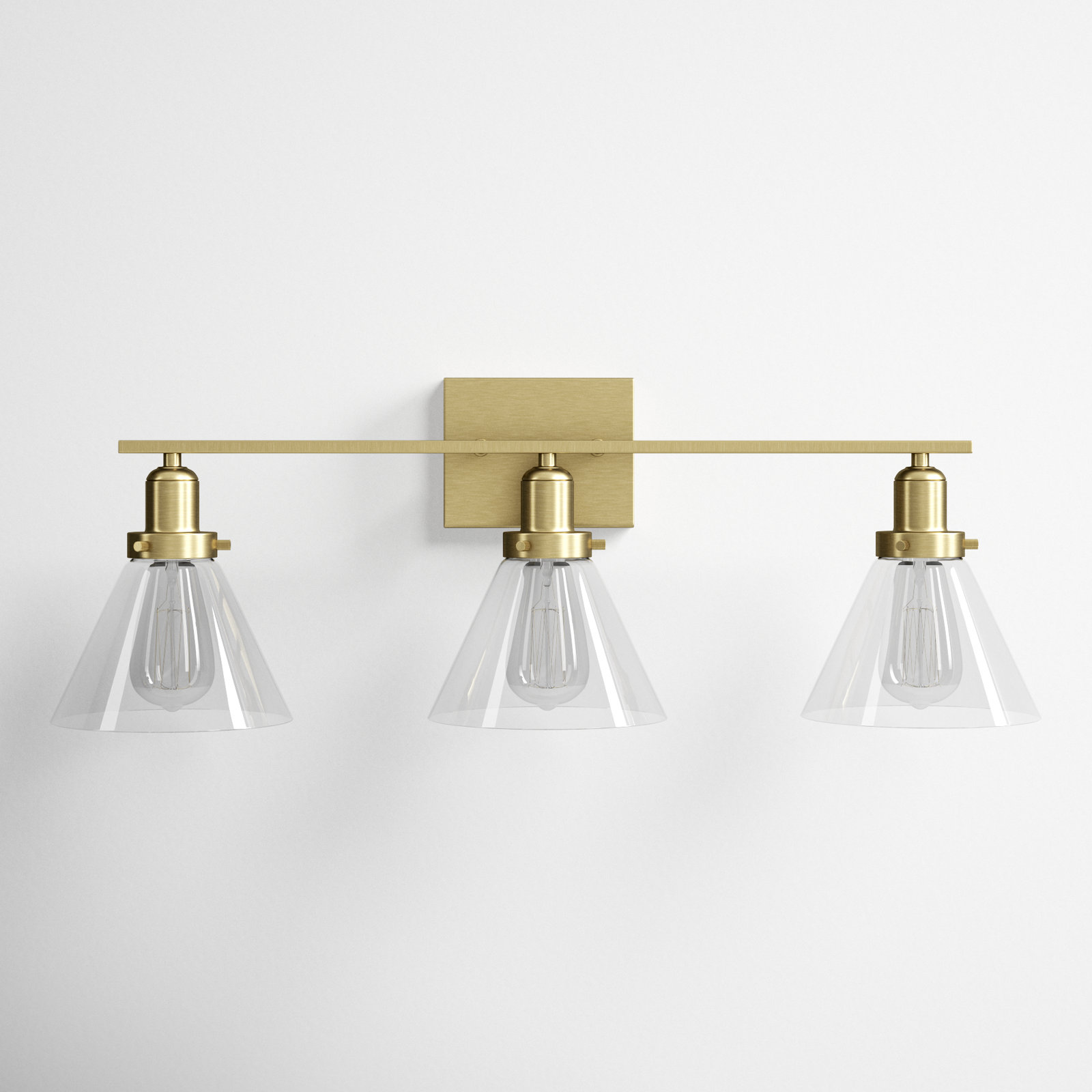Catalina 3-Light Dimmable Bath Sconce, Warm Brass