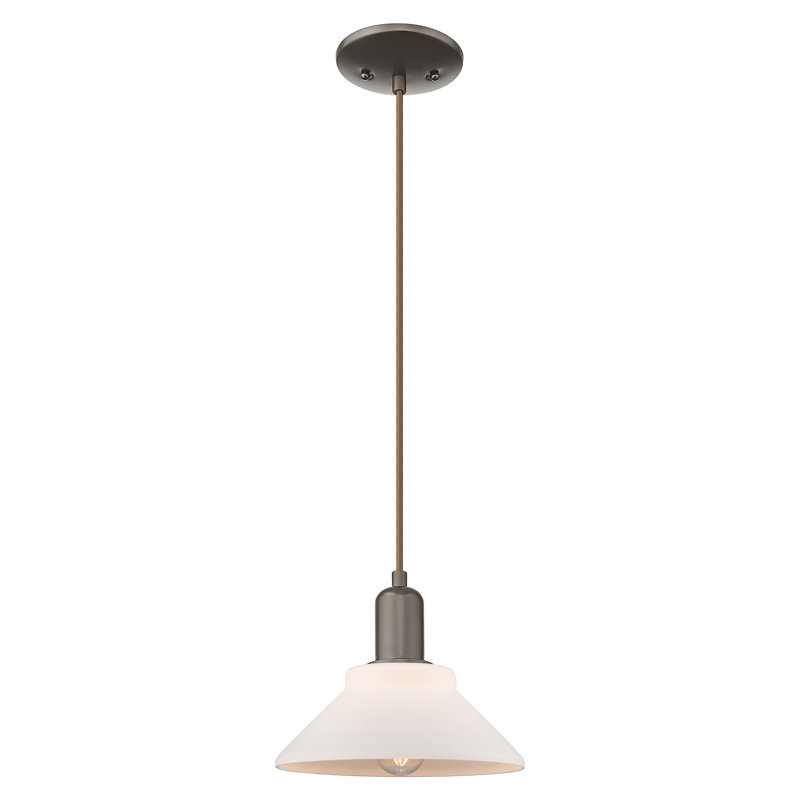 Arcadia - Orwell - Mini-luminaire suspendu à cordon 8 lumières 1 po, Bronze frotté à l'huile, Blanc mat