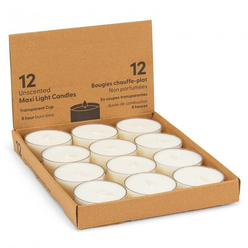 Ensemble de 12 bougies chauffe-plat Maxilite