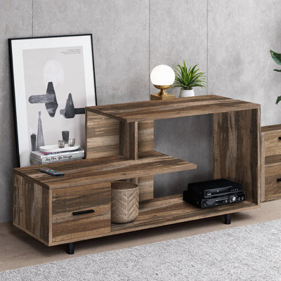 Elegant 48-Inch Marble Look TV Stand – Modern Console with Storage for Living Room or Bedroom