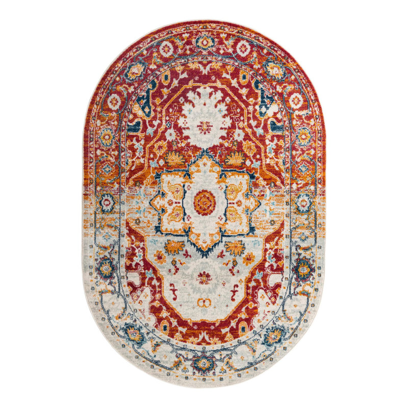 Tapis oriental Hageorn, Ovale 7 pi 10 po x 10 pi, Rouge