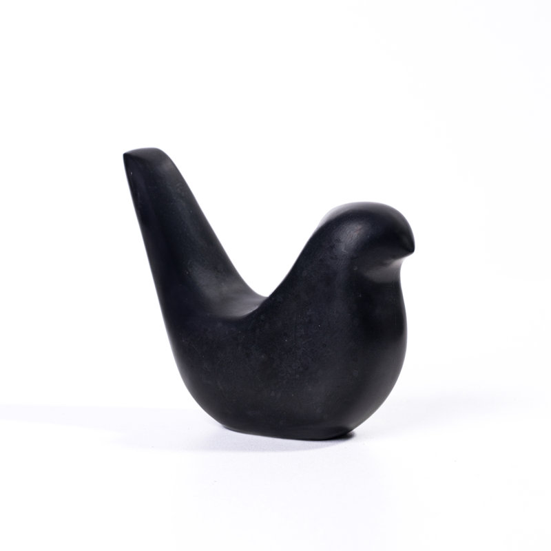 Statue oiseau noir en marbre