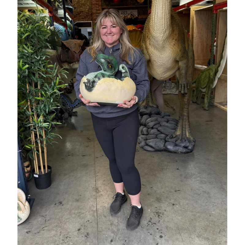 T-Rex Dinosaur Egg Hatching Life Size Statue