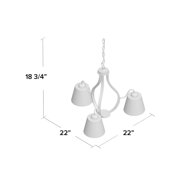 Kenery 3 - Light Dimmable Chandelier, Antique Bronze