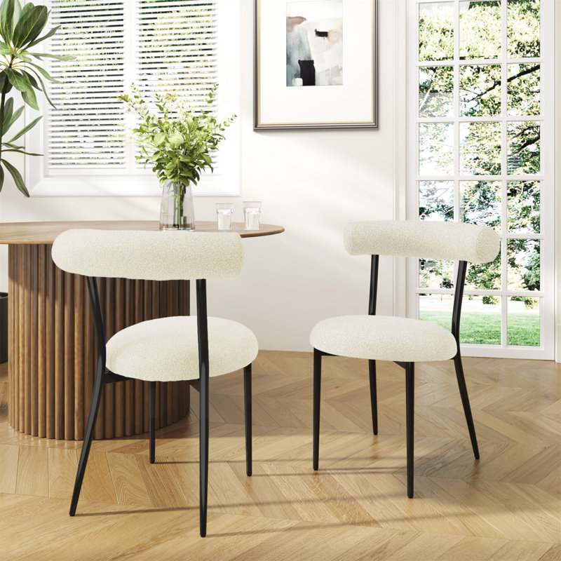 Chaise rembourrée en tissu Reece Reece, Blanc