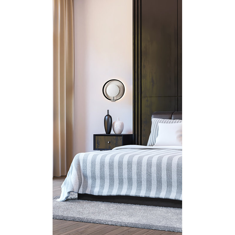 Applique murale pour salle de bain en nickel poli à intensité variable à 1 lumière Wes