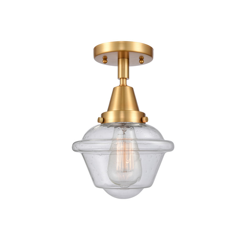 Grourke Glass Flush Mount, Seedy, Satin Gold