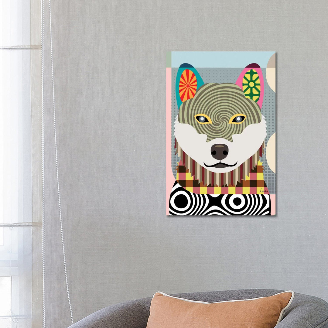 Shiba Inu by Lanre Studio - Wrapped Canvas Print