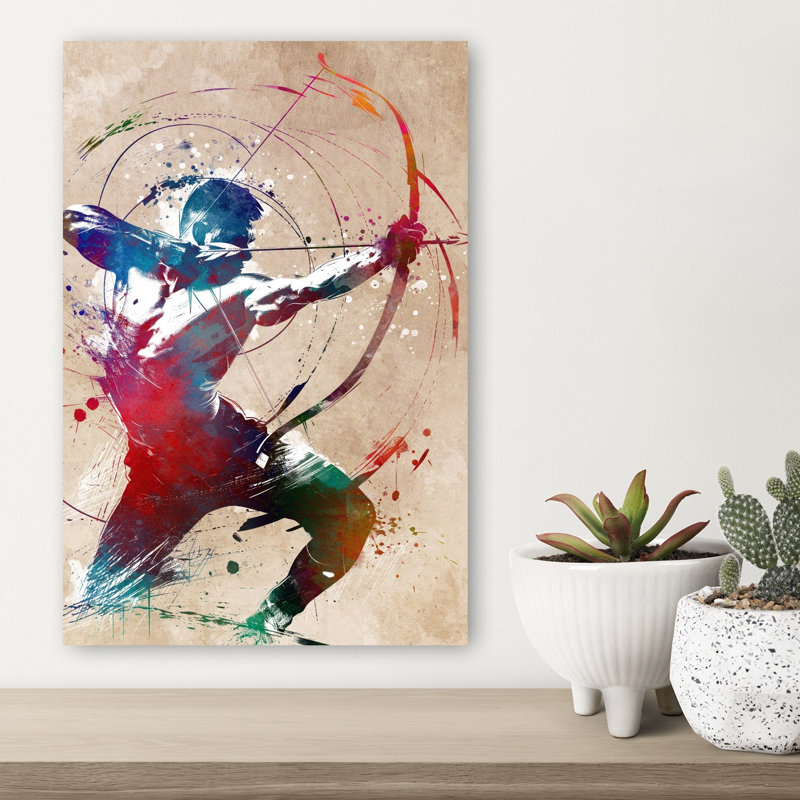 «Colorful Archer Abstract Colorful Vibrant», reproduction d'art murale, H 18 po x l 12 po