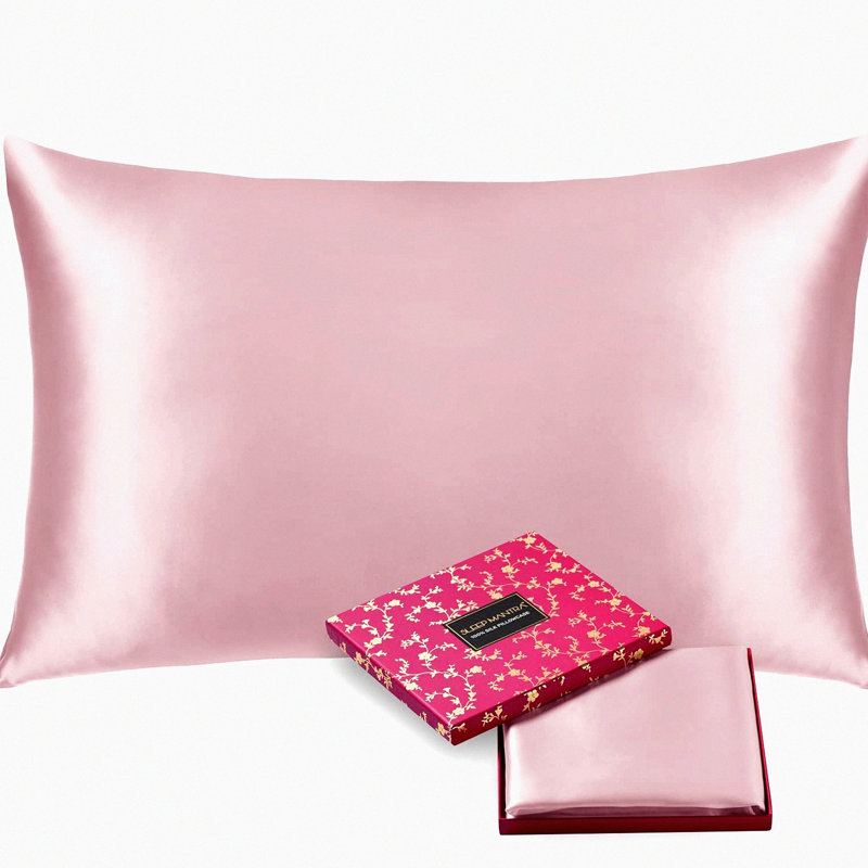 SilkSmooth Hair & Health Pillowcase - 100% Mulberry Silk, Hidden Zipper, 22 Momme, Breathable & Natural, Machine Washable - Blush Color